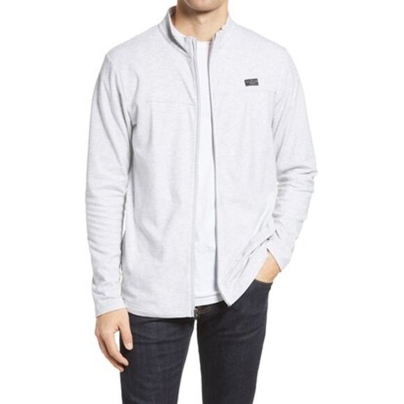 Travis Mathew Cash Out Fleece Jacket Mock Neck Athletic Heather Gray Small - Picture 1 of 5